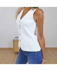 gilet veston femme ecru tiffosi fleur