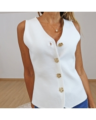 gilet femme boutons dores fantaisie