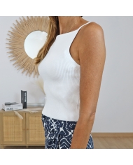 debardeur cotele femme ecru