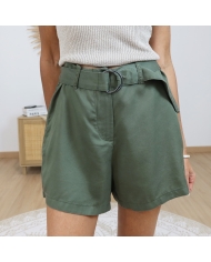 short lyocell kaki détail ceinture