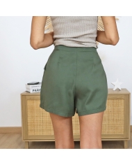 short taille haute kaki vue dos
