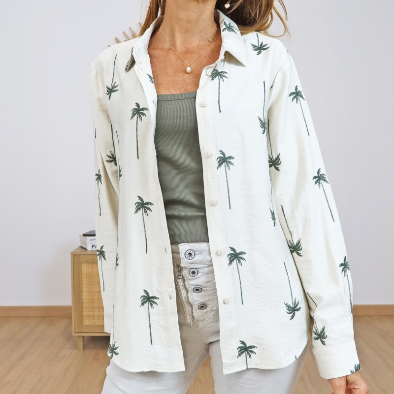chemise beige Tiffosi Palmera vue face