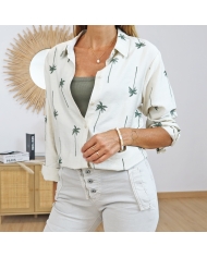 chemise beige look casual chic