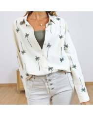 chemise fluide palmiers kaki