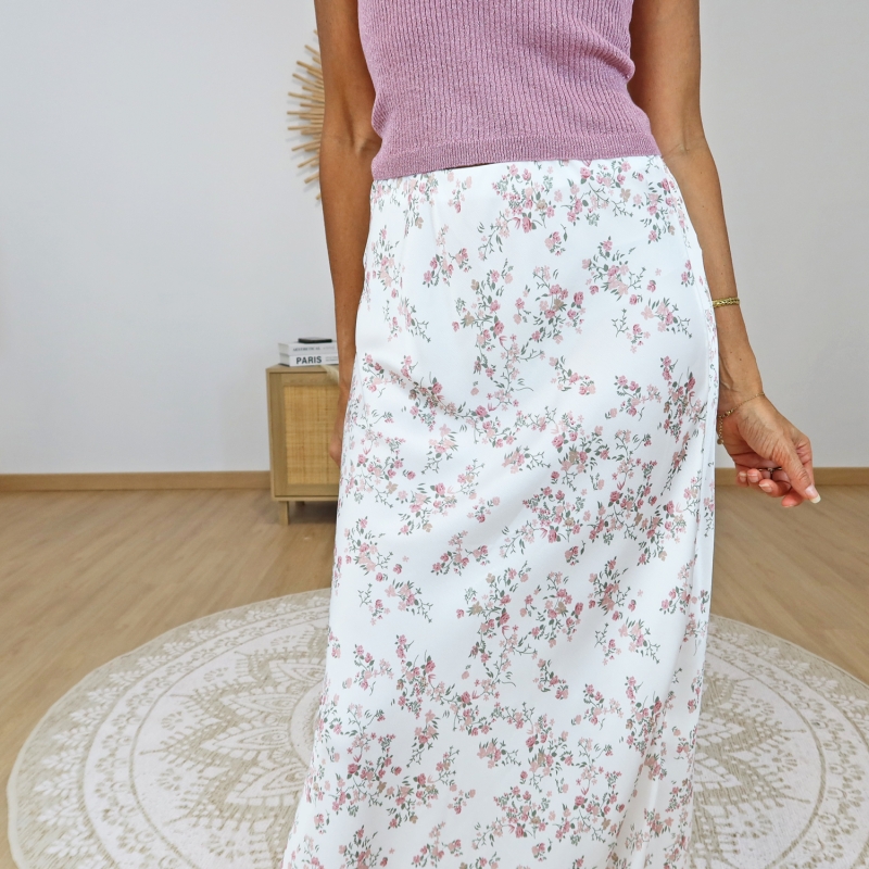 jupe fluide femme imprimé fleurs