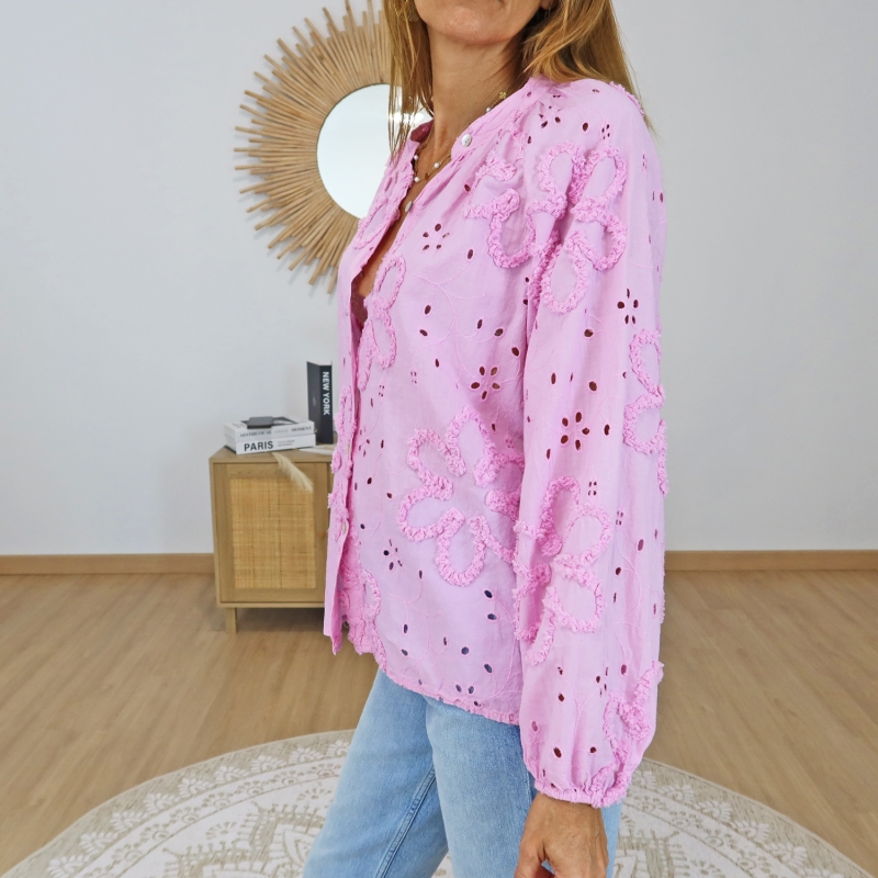 chemise romantique rose tenue