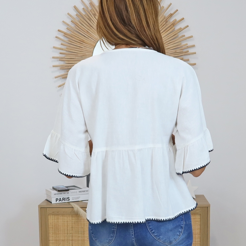 blouse manches évasées femme