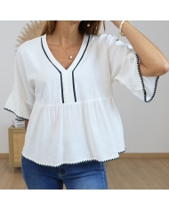 blouse blanche femme portée