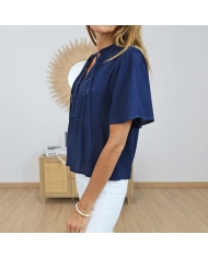 blouse ajourée détail devant