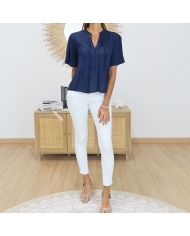 look blouse jean blanc femme