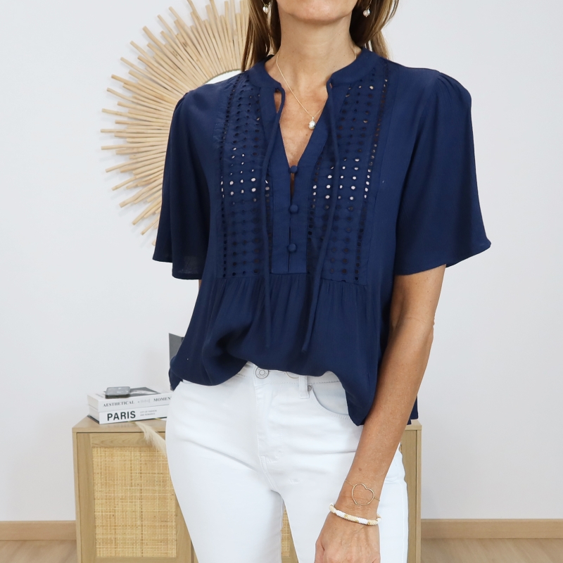 blouse manches courtes femme