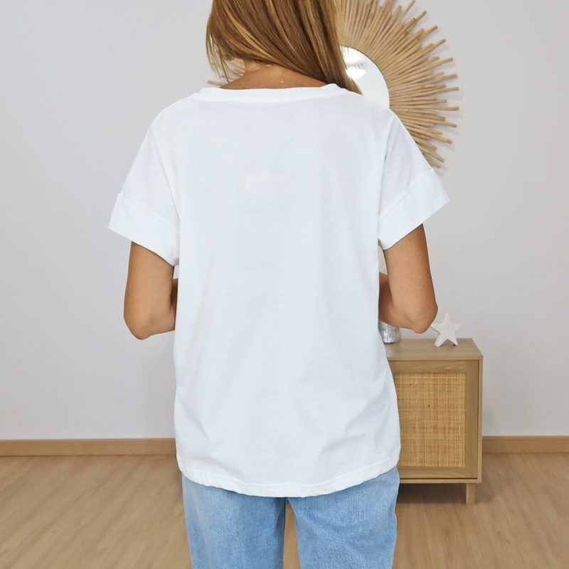 t-shirt col v femme taille unique 36 42