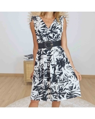 robe noire blanche femme fluide courte