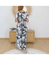 robe longue noire blanche femme fluide