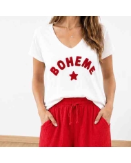t shirt col v femme silhouette fluide