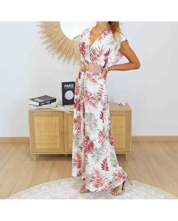 robe longue imprimé tropical femme portée