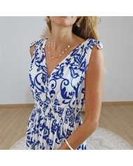 Robe longue Elisa noire & blanche
