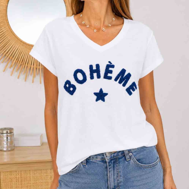 T-shirt Bohème bleu