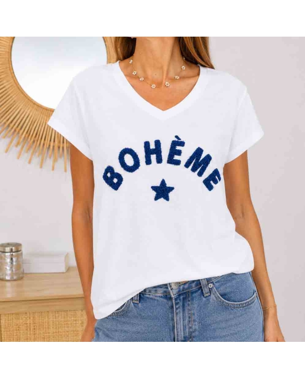 T-shirt Bohème bleu