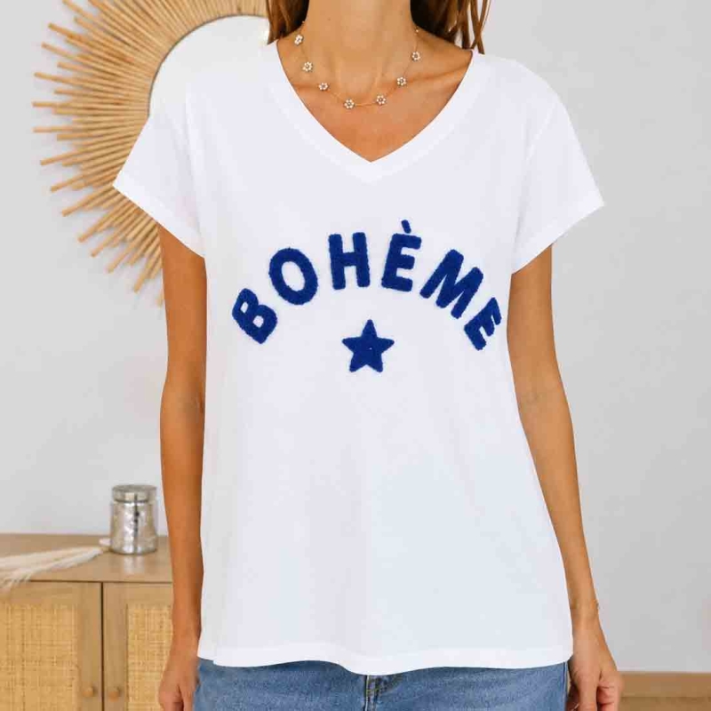 T-shirt Bohème bleu