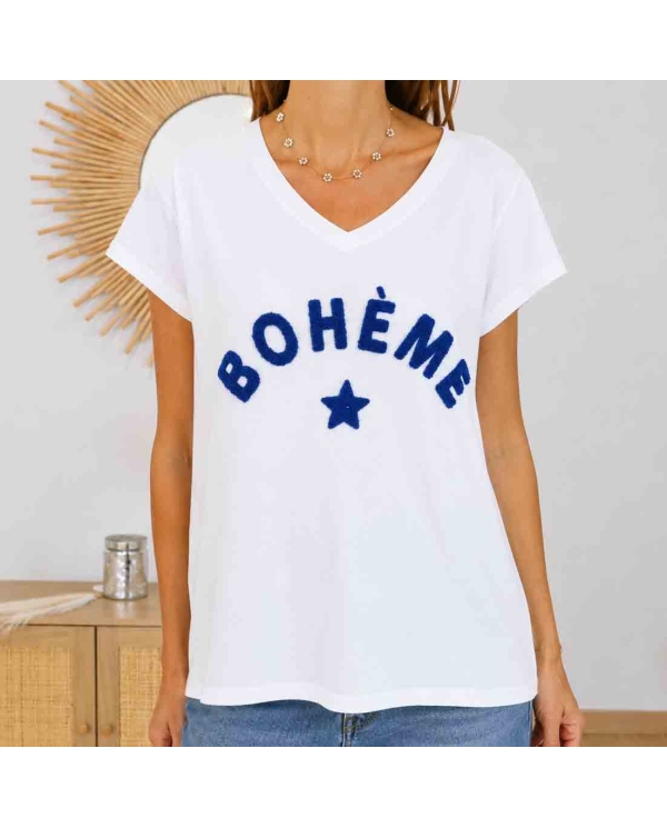 T-shirt Bohème bleu
