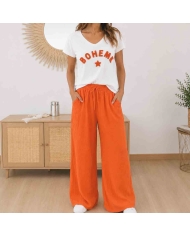look pantalon orange été