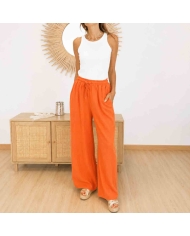 pantalon orange femme porté