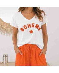 look t shirt orange femme