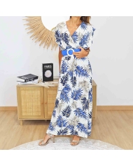 robe fluide imprimé feuillage femme