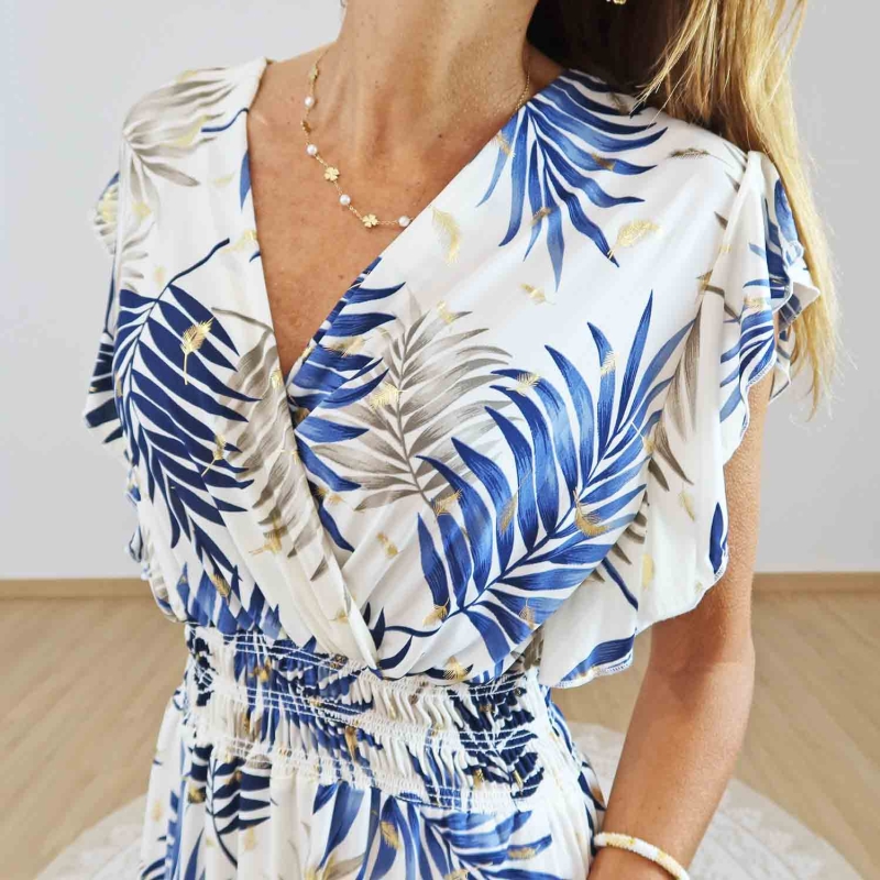 Robe longue Paloma bleu