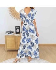 robe bohème chic bleu femme