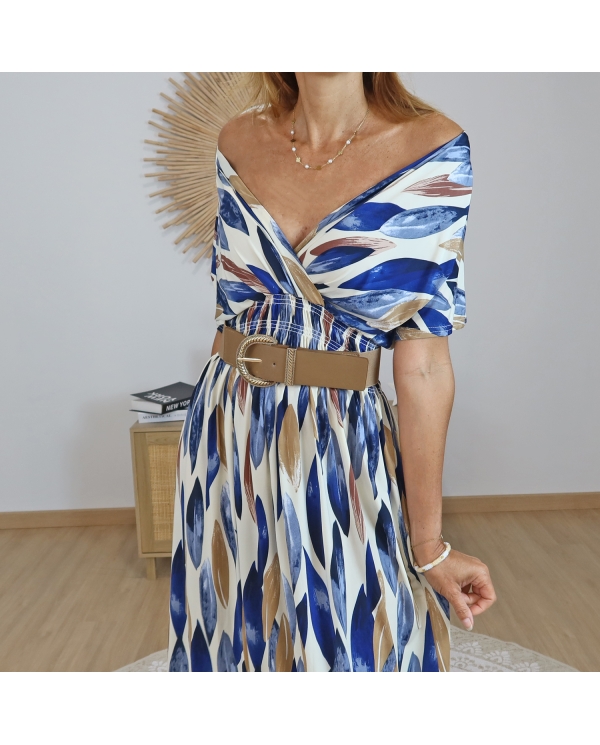 robe fluide imprimé graphique femme