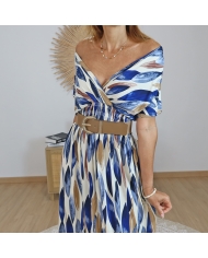 robe fluide imprimé graphique femme