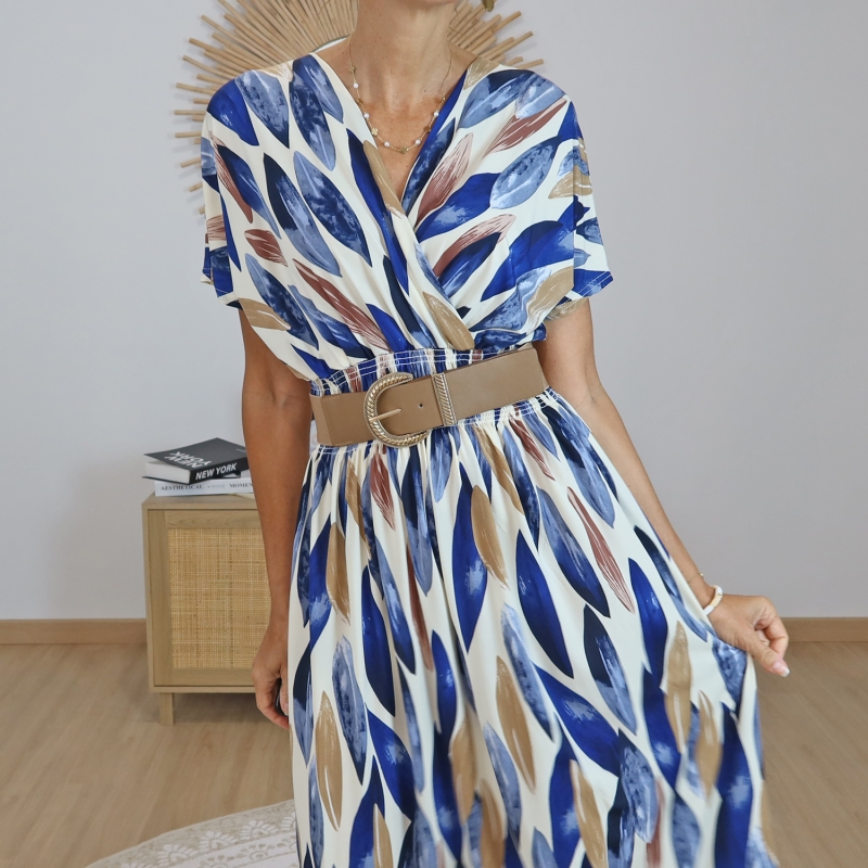 Robe longue Alma bleue