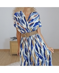 Robe longue Alma bleue