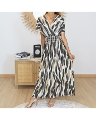 robe magique alma noir beige portée face