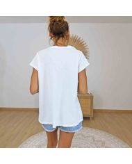 T-shirt casual chic blanc femme tendance