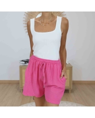 Short fluide femme coloris fuchsia