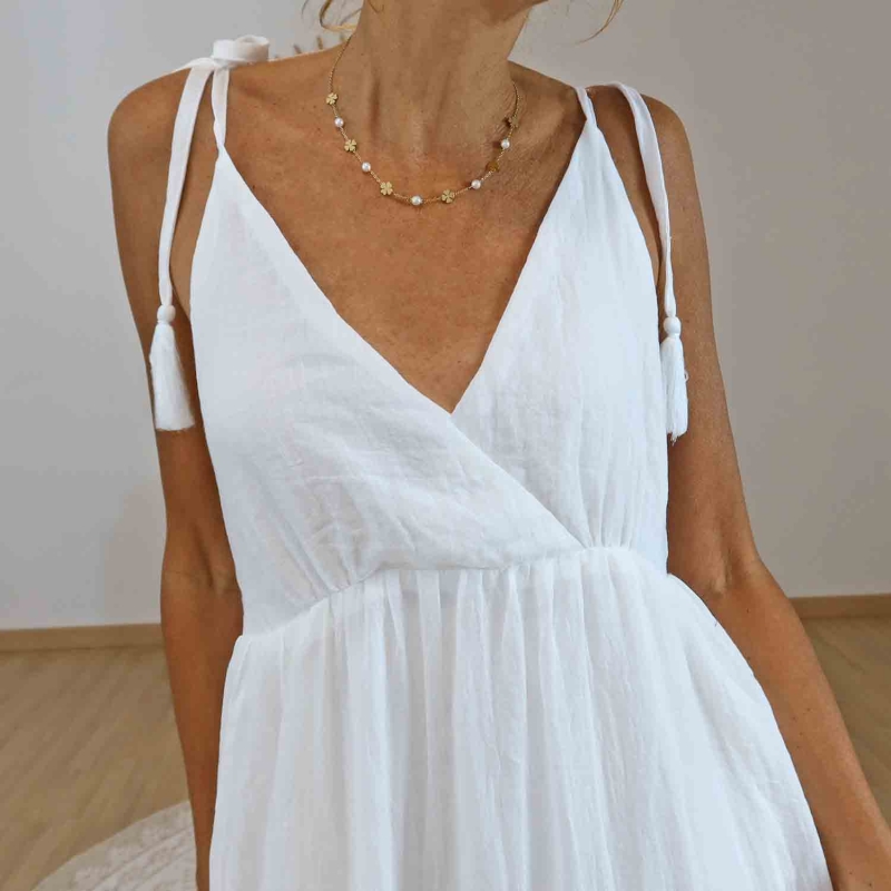 Robe longue blanche cérémonie bohème