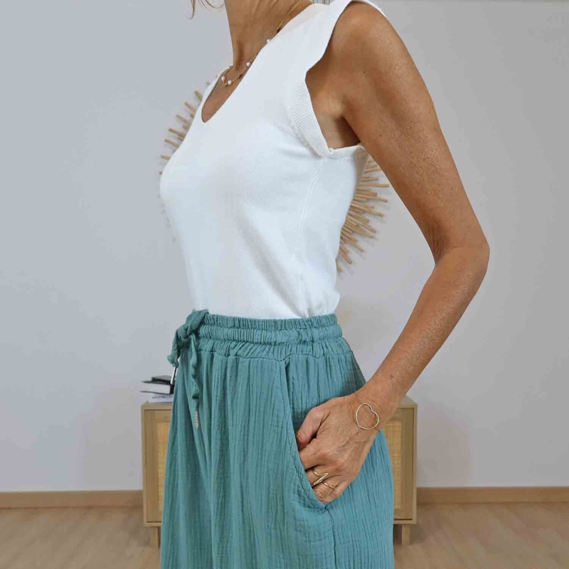 Pantalon large été femme confortable