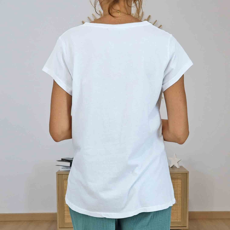 T-shirt blanc femme style casual chic