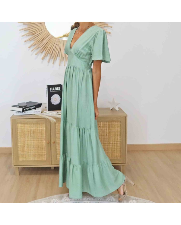 Robe longue amande bohème chic femme