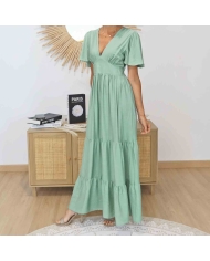 Robe longue dos échancré femme