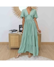 Robe bohème chic manches volantées