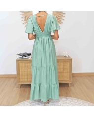 Robe femme été coloris amande élégante