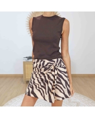Jupe short zébrée femme Tiffosi Emma