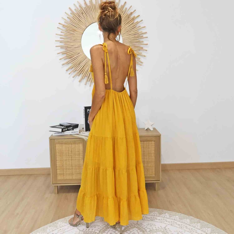 Robe femme dos nu bohème chic