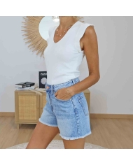 Short jean bleu clair femme Tiffosi BABSY 64