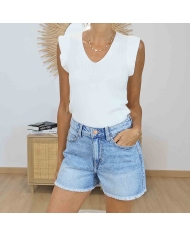 Short en jean femme coupe confortable