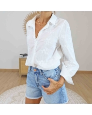 Chemise femme blanc cassé tendance